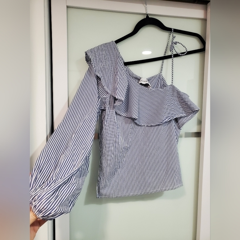 Highline Collective One Sleeve Ruffle Top - Picture 11 of 14
